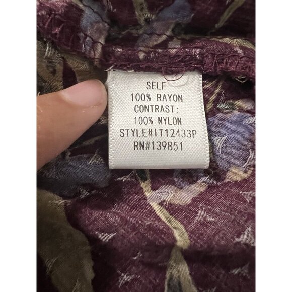 Oddy Womens Tunic Size 3XL Floral Lace Ruffles Peasant Cottagecore Modern Career - Picture 9 of 10